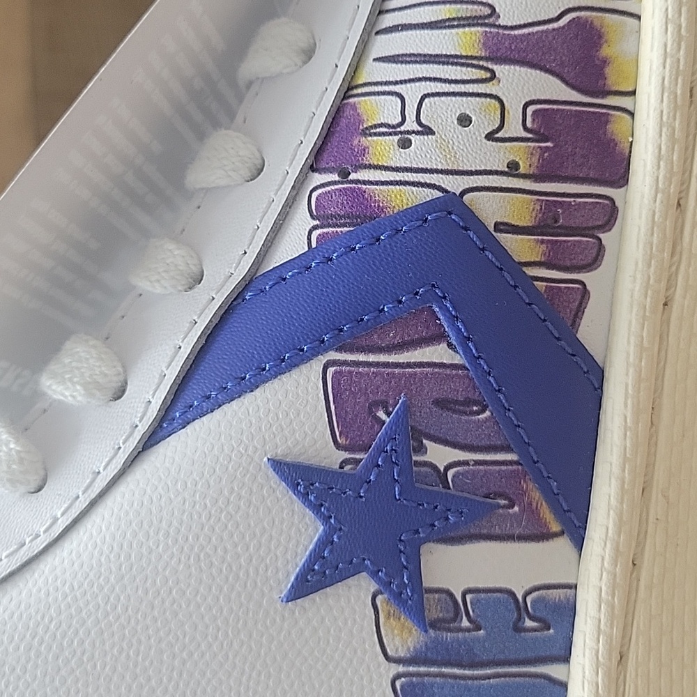 Converse Kids High-Top Sneakers - White with Blue Accents - Picture 10 of 14